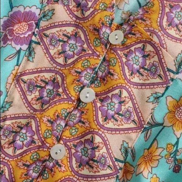 SOLD OUT Boho Gypsy Floral Short Sleeve Long Casual Dress - Picture 3 of 4